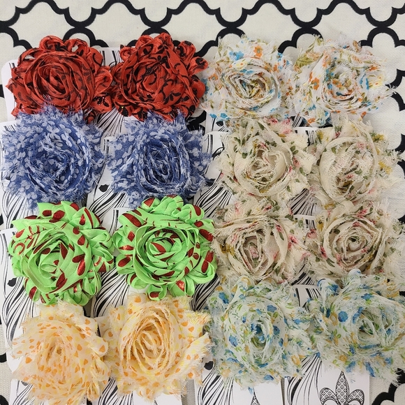 Lot Of 16 Rosette Hair Clips Reseller Bundle - Picture 1 of 5